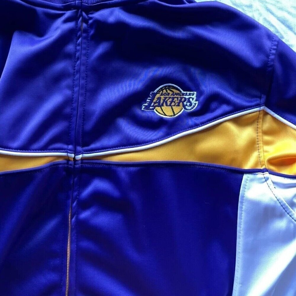 Vintage Los Angeles Lakers Jacket Purple Yellow UNK BLUE LABEL Men’s sz Large - Picture 10 of 13